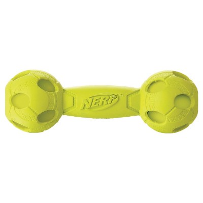 NERF Squeak Bash Barbell Pet Toy - Green - M - 7"