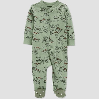 Image of Carter's Just One You® Baby Boys' Dino Interlock Footed Pajama - Green 3-6M