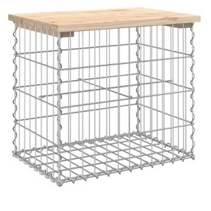 Patio Bench Gabion Design 24.8"x17.3"x16.5" Solid Wood Pine - 1 of 4