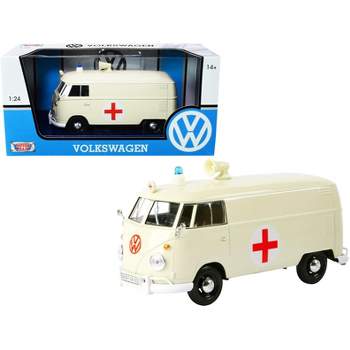 Volkswagen Type 2 (T1) Ambulance Cream 1/24 Diecast Model Car by Motormax