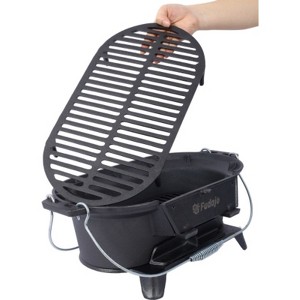 SEVOBAL Outdoor Grills, Griddles and Smokers Oval Cast Iron Hibachi Grill, Portable Charcoal Grill for Outdoor Cooking, Black, 20.7"*13"*10.6" - 1 of 4