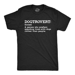Mens Dogtrovert Definition Funny T Shirt Sarcastic Dog Lover Tee For Men - Crazy Dog Men's T Shirt - 1 of 4