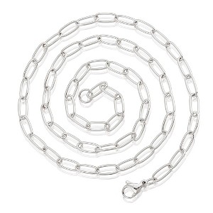 ELYA Women's Medium Round 5mm Paperclip Chain Necklace 24" - 1 of 4