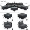 8-Piece Outdoor Patio Conversation Set, Wicker Patio Couch Sectional Sofa Set with Cushions, Ottoman and Coffee Table – Cuddlewood - 4 of 4