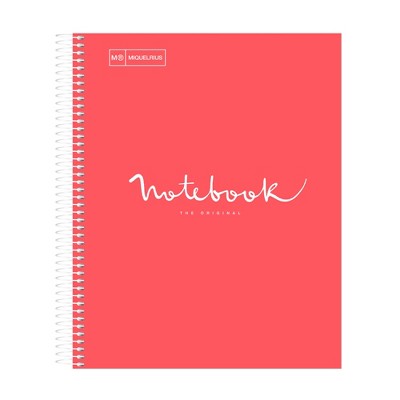 Miquel Rius Emotions 1 Subject Notebook, 80 Lined Sheets, Heavyweight Paper, 3 Hole Punched, Perforated, Laminated Board Cover