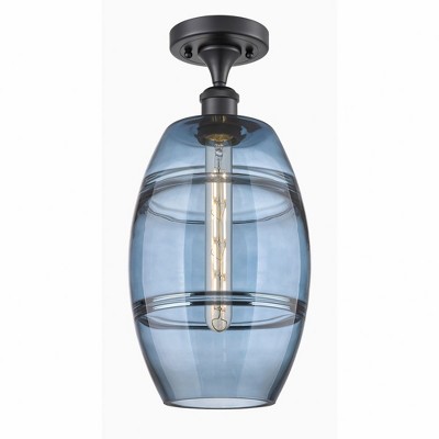 Vaz - 1 Light Semi-Flush Mount In Industrial Style-11.13 Inches Tall and 8 Inches Wide