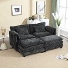 NicBex Chenille Sectional Sofa with 2 Ottomans and Removable Armrests for Living Room,Bedroom,Apartment,Black - 2 of 4