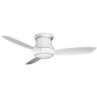 52" White Low Profile LED Ceiling Fan with Remote and Light