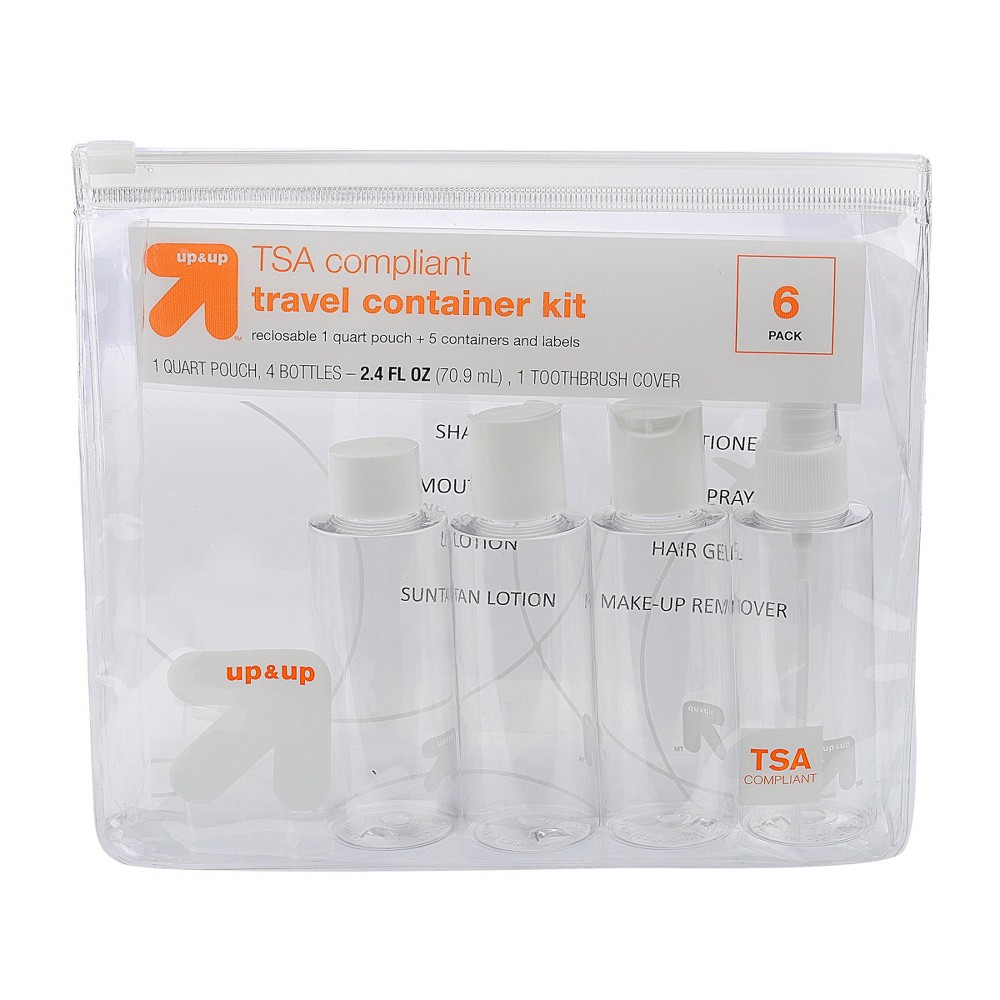 Travel Container Kit Clear 6pk Up&Up