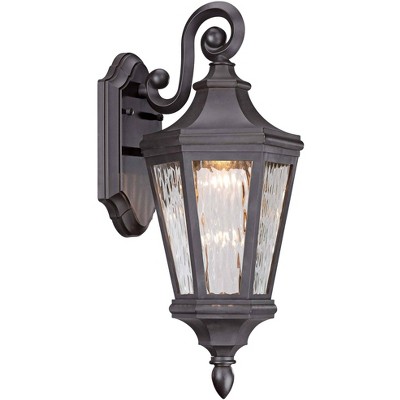 Minka Lavery Vintage Outdoor Wall Light Fixture Oil Rubbed Bronze LED 19" Clear Water Glass for Post Exterior Porch Yard Patio