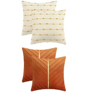 REGALWOVEN 4 Pcs Modern Farmhouse Decorative Throw Pillow Covers 18" x 18" - 1 of 4