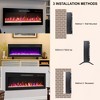 TOBILI 36 inch recessed ultra thin tempered glass front wall mounted fireplace,multi color flame LED light heater - 2 of 4