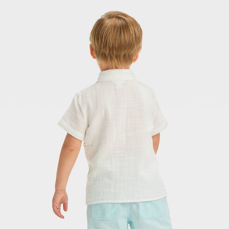 Toddler Boys' Short Sleeve Textured 'Button-Up' Shirt - Cat & Jack™, 2 of 6