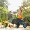 VEVOR Garden Cart Rolling Workseat with Wheels, 360 Degree Swivel Seat, Wagon Scooter with Steering Handle & Utility Tool Tray, Use, Blue - 2 of 4