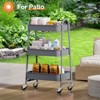 KTMBDW 3 Tier Rolling Cart Organizer, Rolling Cart with Lockable Wheels and Handle, Utility Cart Storage Cart for Nursery, Kitchen, Bathroom - 4 of 4