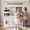 ROBOTIME Play Food and Toy Kitchens, Play Kitchen Playset with Wash Basin and Ice Maker, for Children's Gift, White, 38"*14.2"*39.8" - 2 of 4