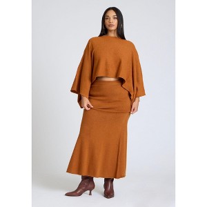 ELOQUII Women's Plus Size Sweater Maxi Skirt - 1 of 4