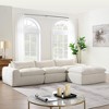 116" Fully Compressed Sectional Sofa High Density Foam No Assembly Legless Integrated Seat Ottoman Chenille - 3 of 4