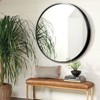 PexFix Classic Round Accent Bathroom Mirror Metal Frame Hanging Wall Mounted Circle Mirror for Wall Decor Vanity Entryway Living Room - 3 of 4