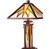 Chloe Lighting Lamorak Tiffany-Style Mission 3 Light Double Lit Wooden Table Lamp 15" Shade - 4 of 4