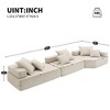 Modular Sectional Sofa Couches, 6 Seat Free Combination Sleeper Sofa Bed for Living Room Bedroom Apartment Office, Beige - 2 of 4