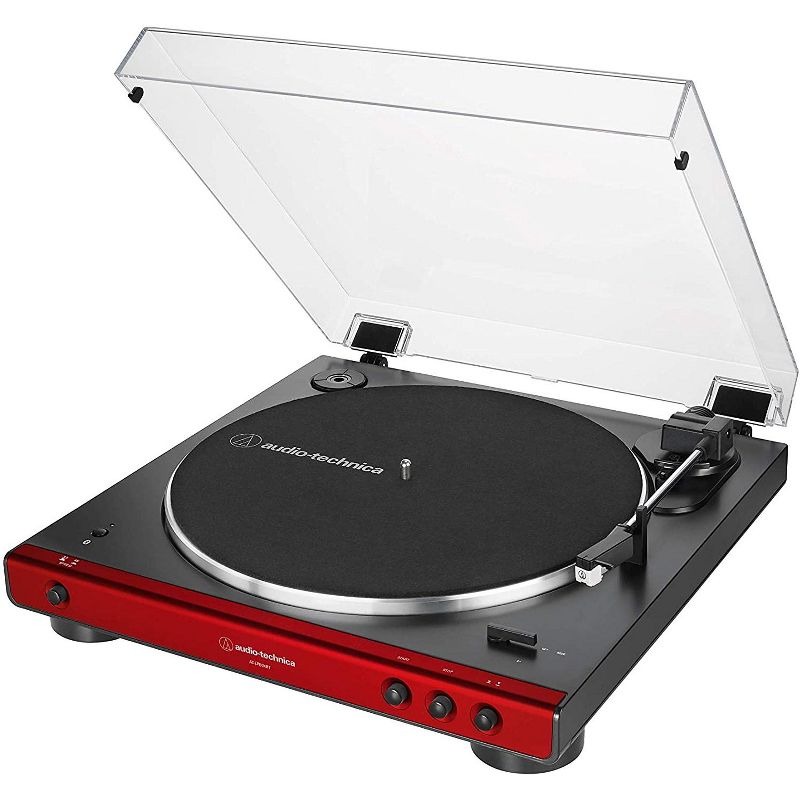 Audio-Technica AT-LP60XBT-RD Fully Automatic Belt-Drive Stereo Turntable, Red/Black, 3 of 4