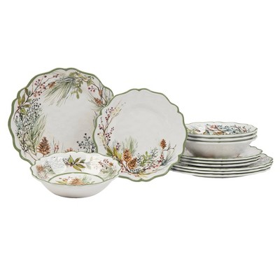 Certified International 12pc Winters Forest Melamine Dinnerware Set