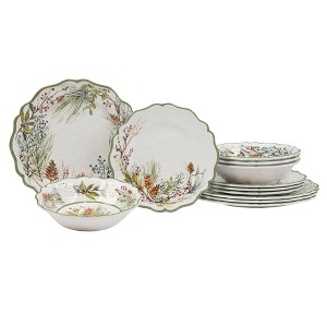 Certified International 12pc Winters Forest Melamine Dinnerware Set - 1 of 4