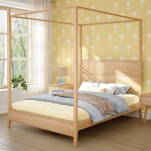 Haven Canopy Bed with Square Post and Wood Headboard (Queen) - 1 of 4