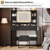 CuisinSmart Vanity Desk with Mirror, Vanity Table and Chair Set with 2 Drawers+Charging Station, Modern Bedroom Dresser with 3 Modes LED Lights - 4 of 4
