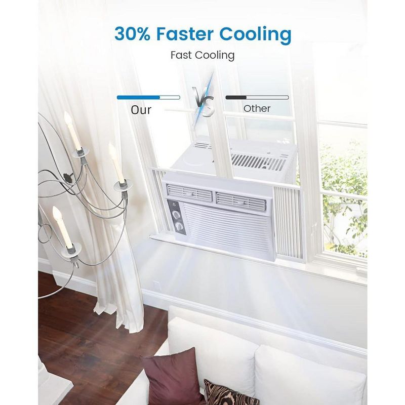 5000 BTU Window Air Conditioner AC Unit W/ Mechanical Controls & Reusable Filter, 3 of 8