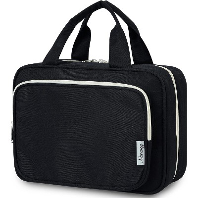 Travel Toiletry Bag for Women Large Hanging Makeup Bag Organizer Toiletries Bag for Full Size Essentials Accessories Cosmetics (Black (Large))