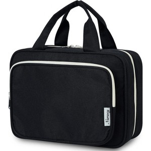 Travel Toiletry Bag for Women Large Hanging Makeup Bag Organizer Toiletries Bag for Full Size Essentials Accessories Cosmetics (Black (Large)) - 1 of 4