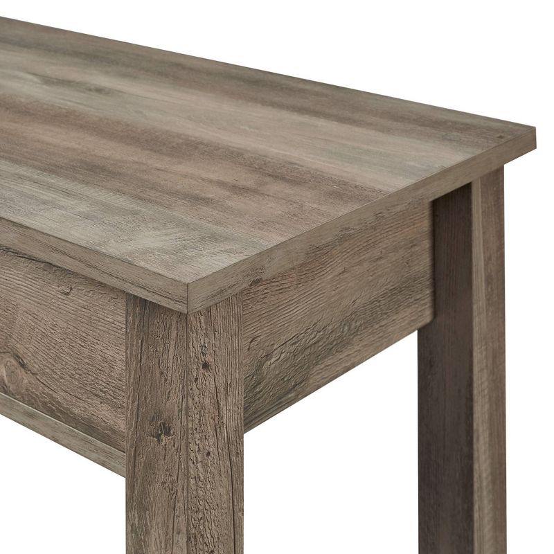 June Rustic Farmhouse Entry Table with Lower Shelf Gray Wash - Saracina Home, 6 of 9