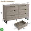 6 Dresser for Bedroom, 47.2" Freestanding Wide Dresser Vertical Drawer Cabinet with Storage, - 2 of 4