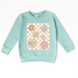 The Juniper Shop SmileyWorld Checkered Floral Distressed Toddler Sweatshirt - 1 of 4