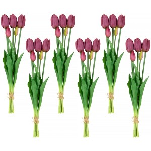 Northlight Real Touch™ Purple Artificial Tulip Floral Bundles, Set of 6 - 18" - 1 of 4