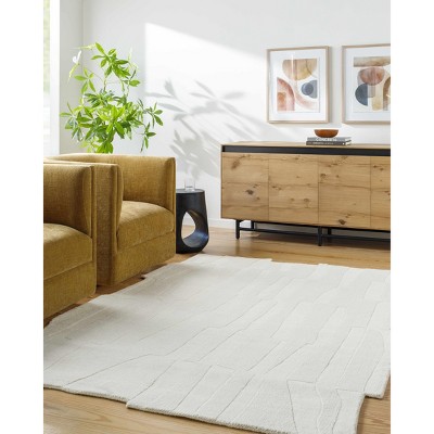 Hauteloom Yonah White Abstract Area Rug