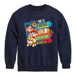 Boys' - Paw Patrol - Time To Embark On Adventure Graphic Long Sleeve Fleece Sweatshirt - 1 of 4