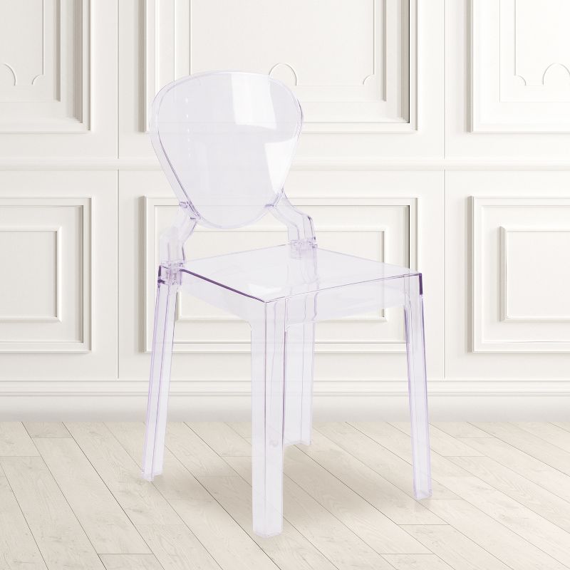 Flash Furniture Ghost Chair with Tear Back in Transparent Crystal, 2 of 6