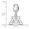 Black Bow Jewelry Sterling Silver Minnesota Golden Gophers NCAA Bead Charm - 3 of 4