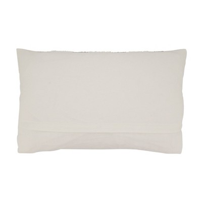 Natural Woven Striped Rectangular Throw Pillow