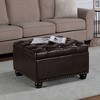 Breighton Home Empire Ottoman Coffee Table with Hidden Storage Espresso: Rectangular, MDF Frame, Polyester Top - image 2 of 4