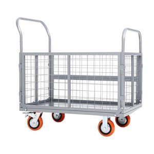 2000Lbs Platform Truck Cart with Cage,Heavy Duty 6-in-1 Folding Hand Truck Cage Carts, Foldable Push Cart Dolly - 1 of 4