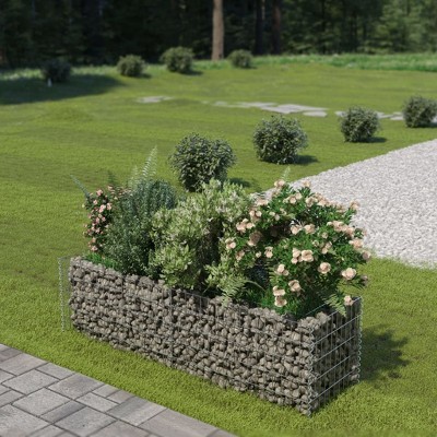 vidaXL Gabion Raised Bed Galvanized Steel 70.9"x19.7"x19.7"