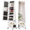 Swivel Jewelry Cabinet, Lockable Standing Jewelry Organizer With Full-Length Mirror, Rear Storage Shelves, Interior Mirror, Jewelry - 2 of 4