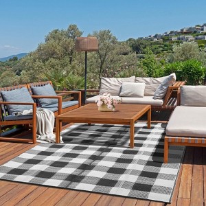 TROPOW Outdoor Rugs Patio Camping Waterproof, Outside RVs Mat, Outdoor Area Carpet for Patios Clearance, Backyard Porch, Balcony, Picnic - 1 of 4