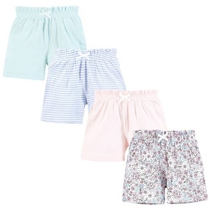 Hudson Baby Infant Girls Shorts Bottoms 4-Pack, So Pretty Flower - 1 of 4