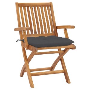 vidaXL Garden Chair Set of 2 Anthracite Fine sanded teak hardwood - 1 of 4