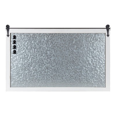 White Barn Door Wood Framed Magnetic Board